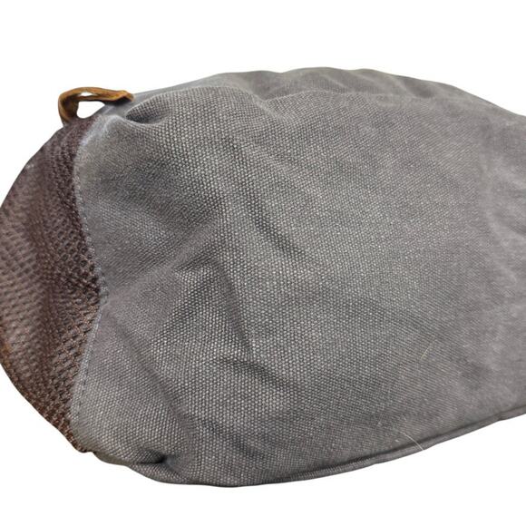 Duluth Trading Gray Brown Canvas Double Handle Bag Tote Shoulder Handbag Travel - Picture 12 of 16